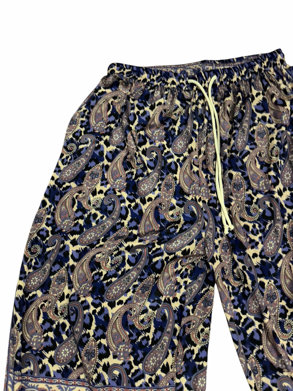 Silk blend Blue Paisley & Floral Print Balloon Joggers size L/XL - Picture 3 of 7